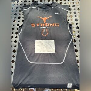 Nike Black Tank with Orange 'STRONG' Football Logo